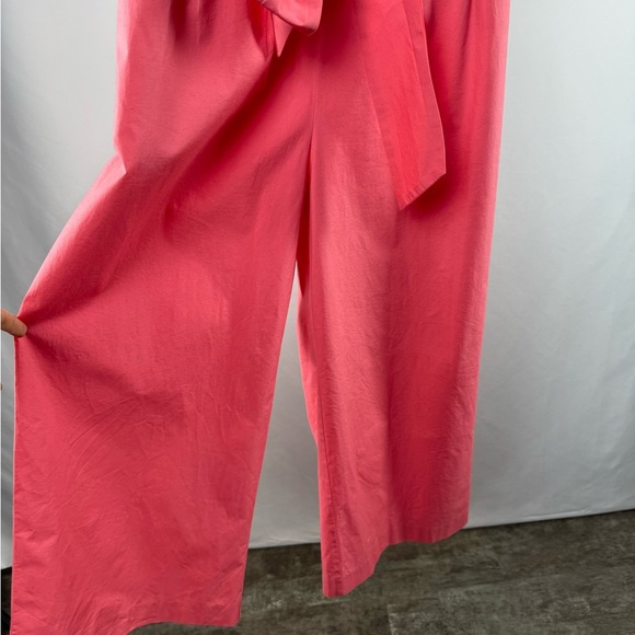 J. Crew Stretch Poplin Wrap Tie Jumpsuit in Bright Coral Size 6 - Picture 4 of 11